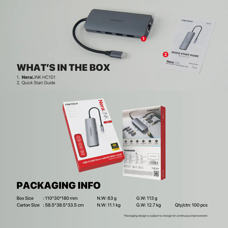 FANTECH HC101 NERALINK  USB-C HUB 10 IN 1
