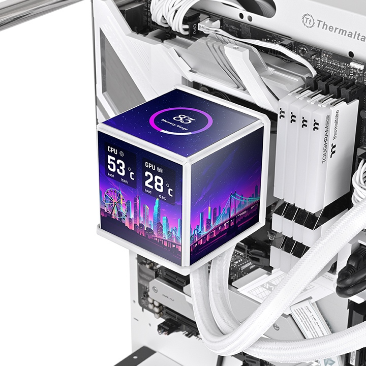 THERMALTAKE MINECUBE 360 ULTRA CPU WATER COOLING LCD - WHITE