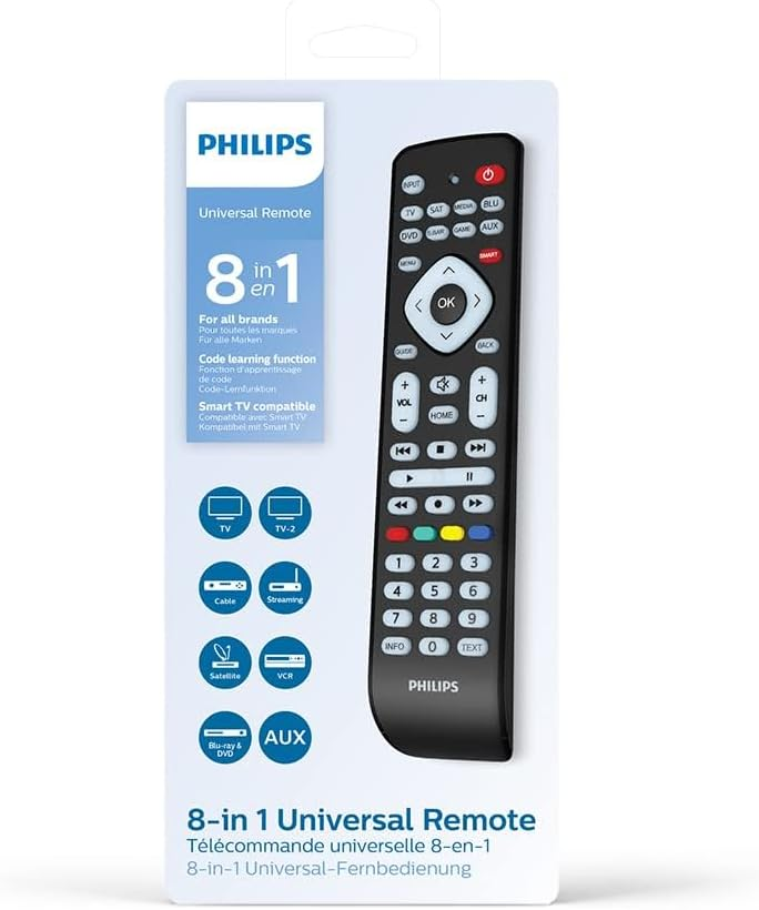 Philips SRP2018/10 8in1 Universal Remote Control - Black