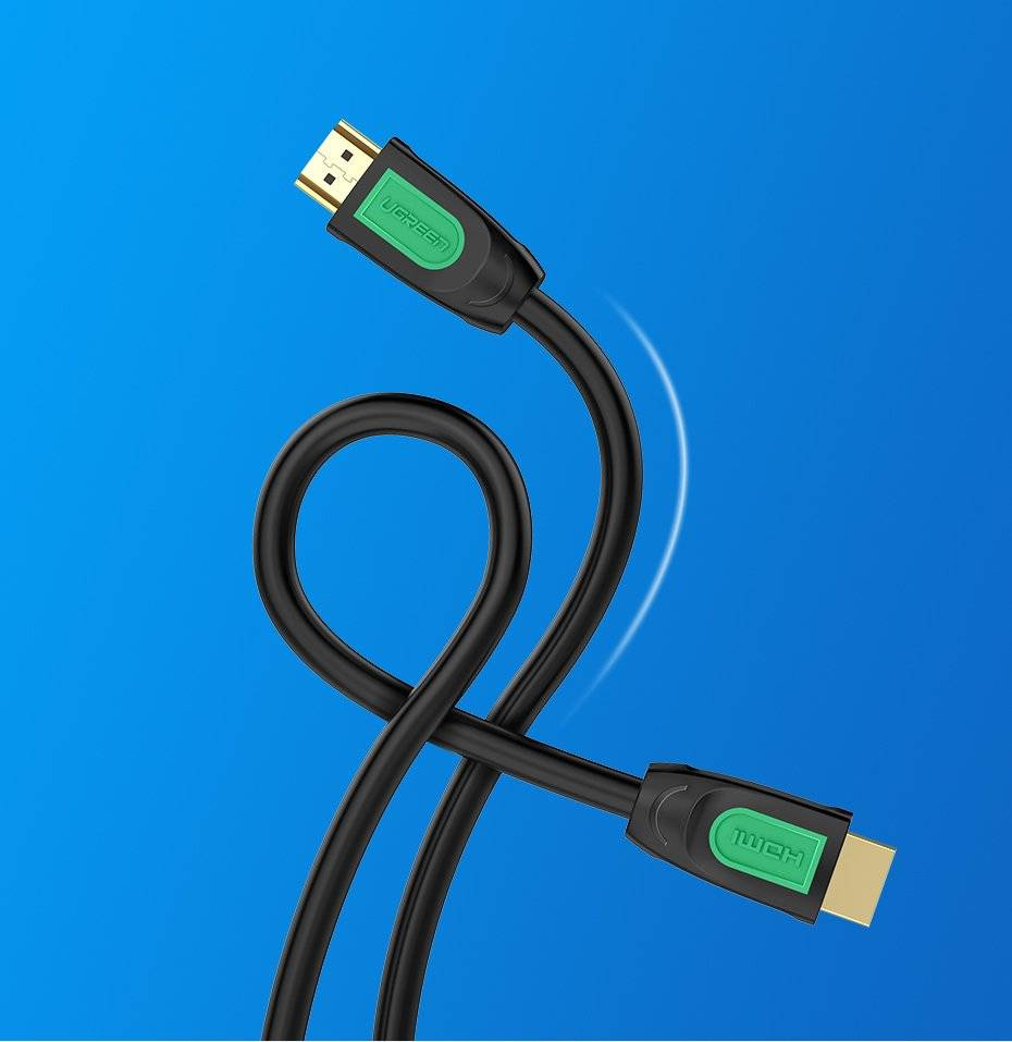 UGREEN HD101 HDMI Round Cable 3m  4K@60Hz  HDMI 2.0 (Yellow/Black)