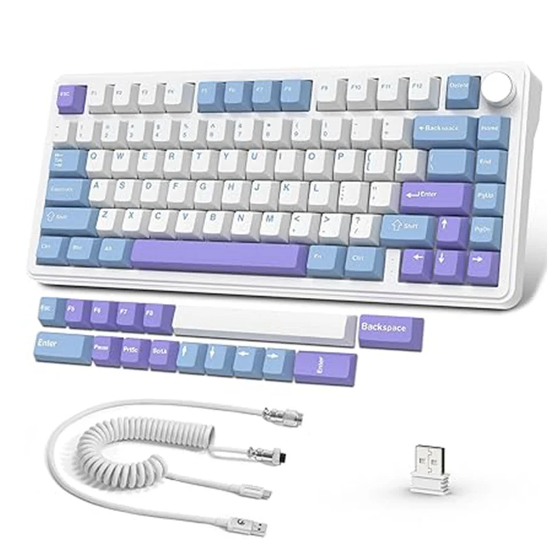 ATTACK SHARK X85 WIRELESS  White Purple JADE SWITCH