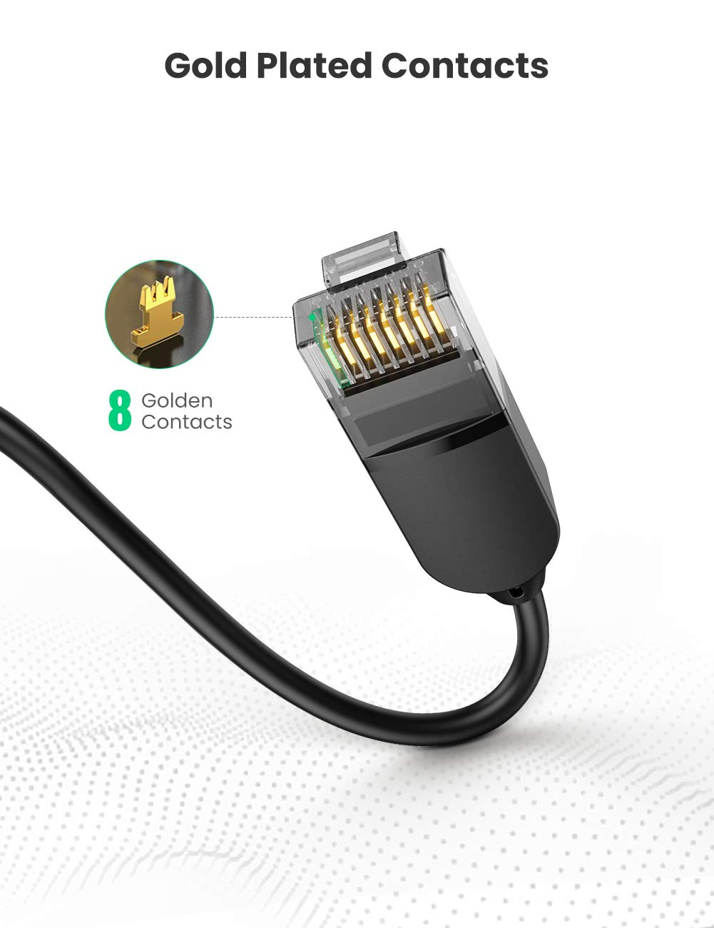 UGREEN CAT 6A Pure Copper Ethernet Cable OD2.8 Multi-length (Black)