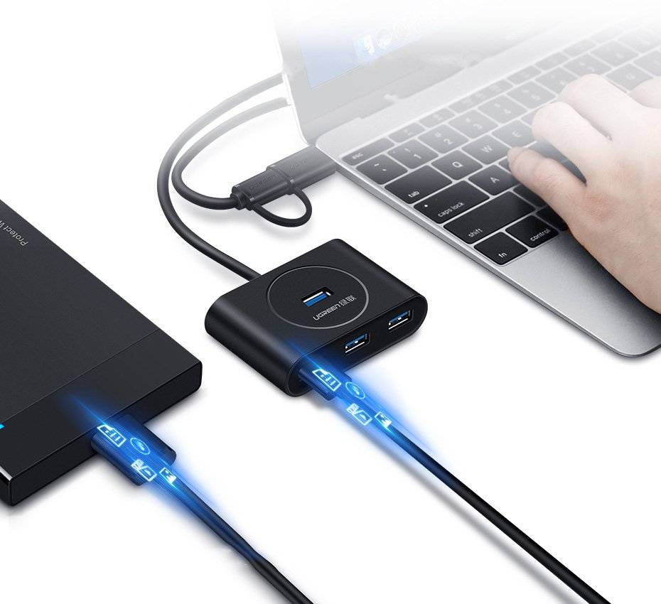 UGREEN USB 3.0 Hub  0.5m (Black)