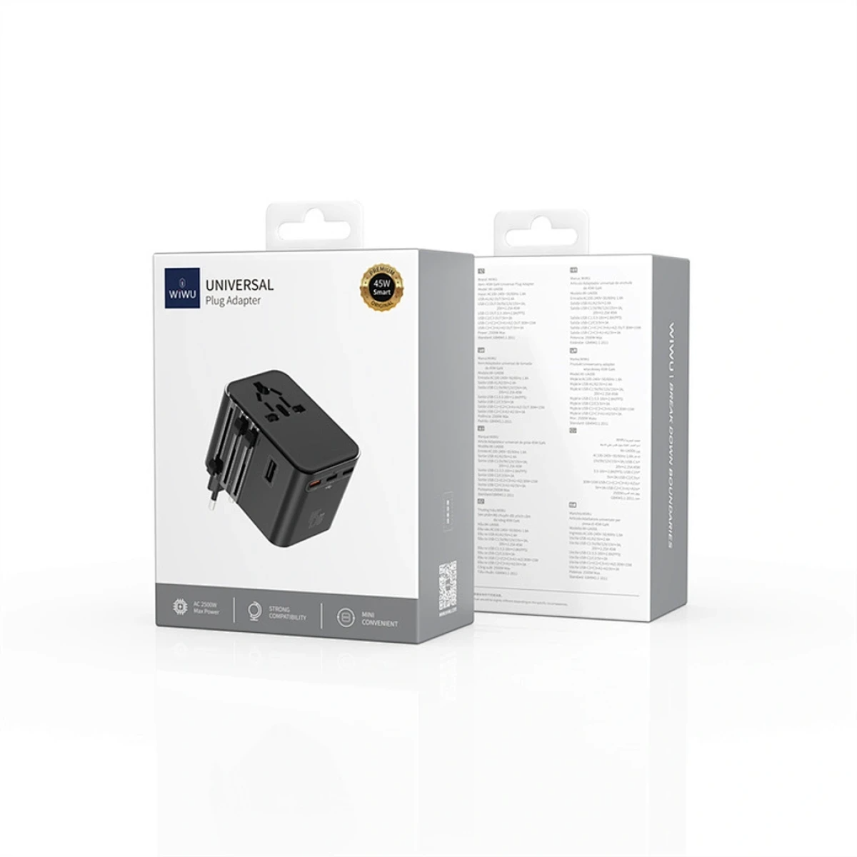 WIWU Wi-UA006 45W GaN Universal Plug Adapter 2C+2*USB