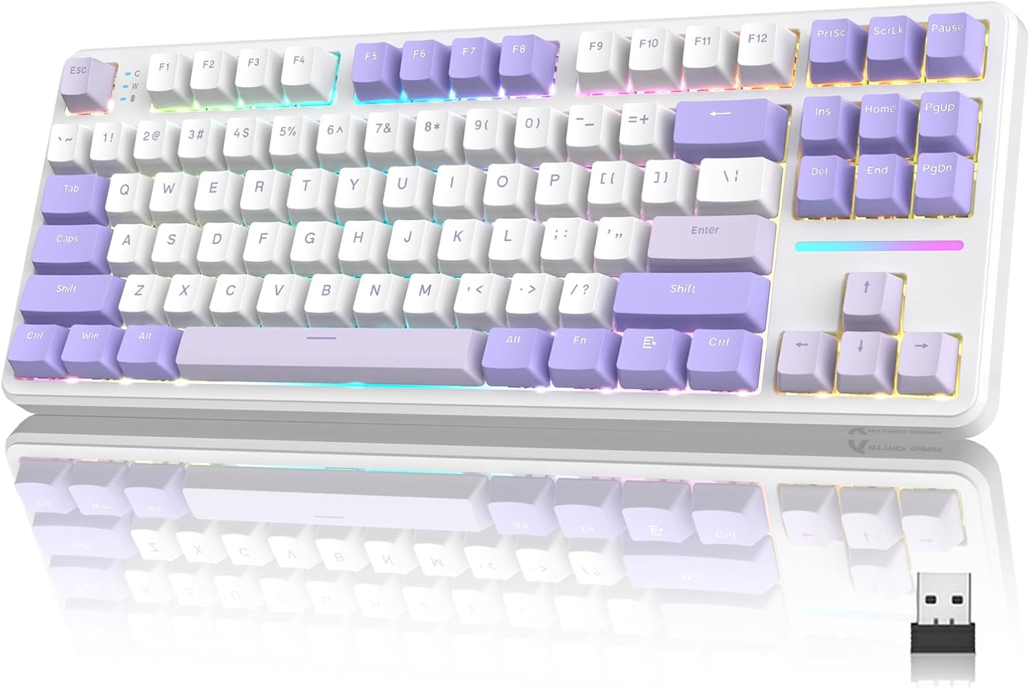 ATTACK SHARK X87 KEY RGB KEYBOARD TRI MODE TWILIGHT PURPLE KEYBOARD