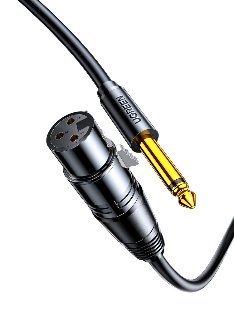 UGREEN 2 meter 6.35mm to Cannon Female AV Audio Cable (Black)