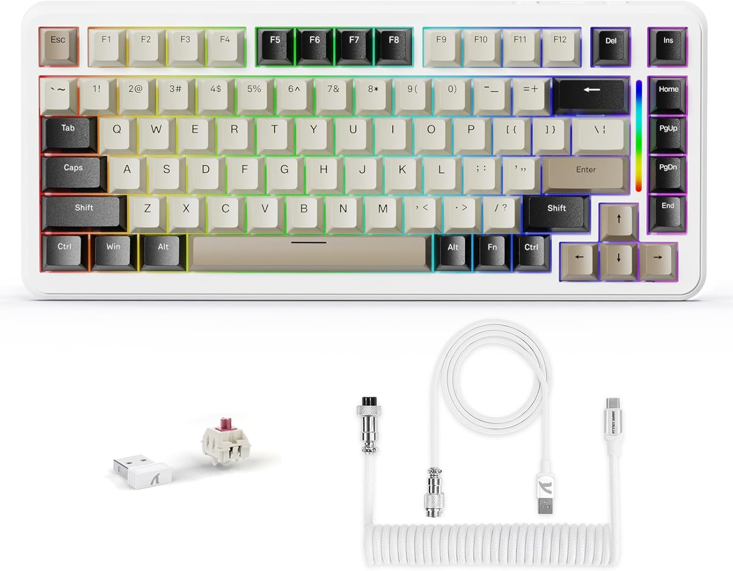 ATTACK SHARK M86 Tri-mode Gasket Blueberry switch Mechanical Keyboard - Cheese White