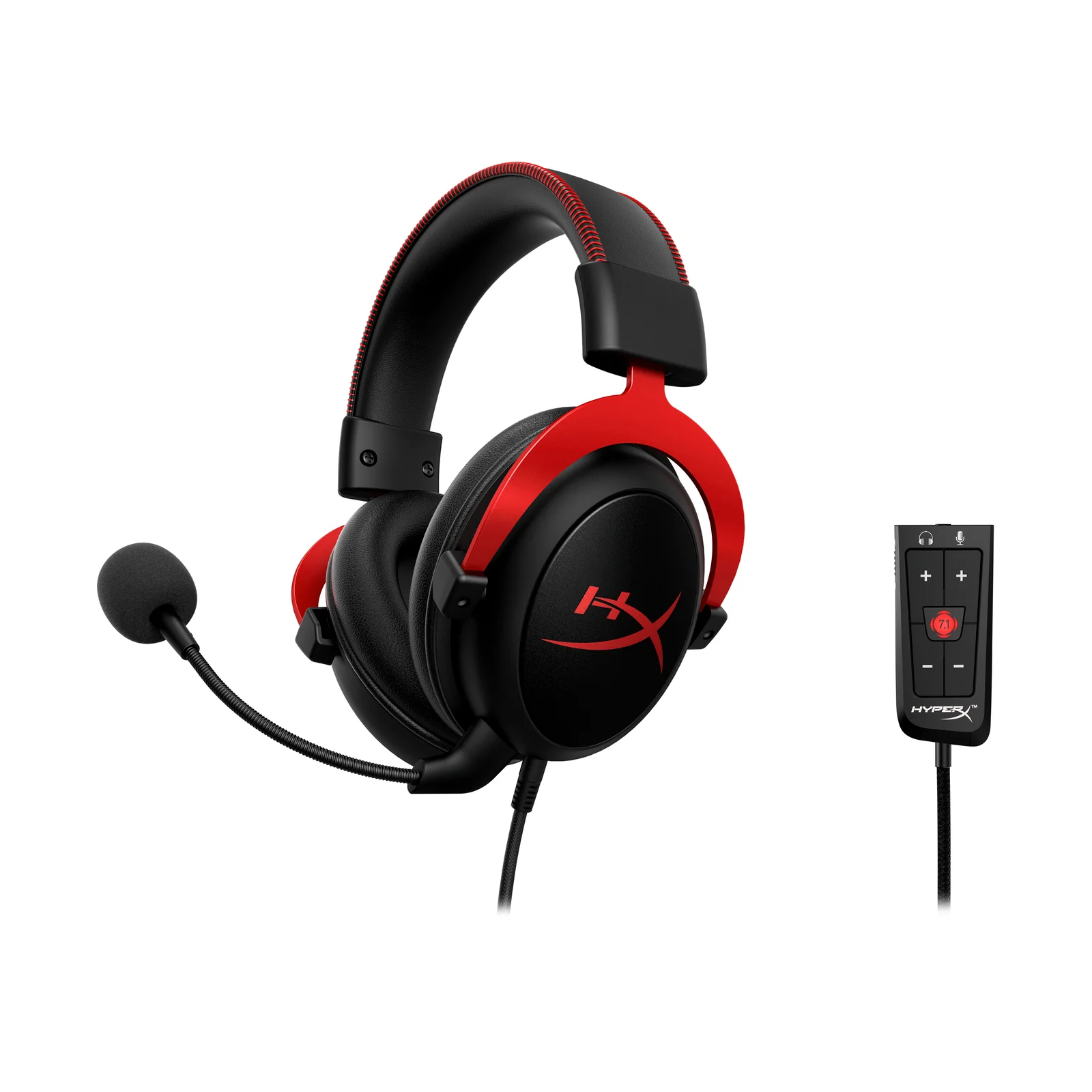 HyperX Cloud II - Gaming Headset, 7.1  PC, PS5, PS4, Xbox Series X|S, Xbox One – Red