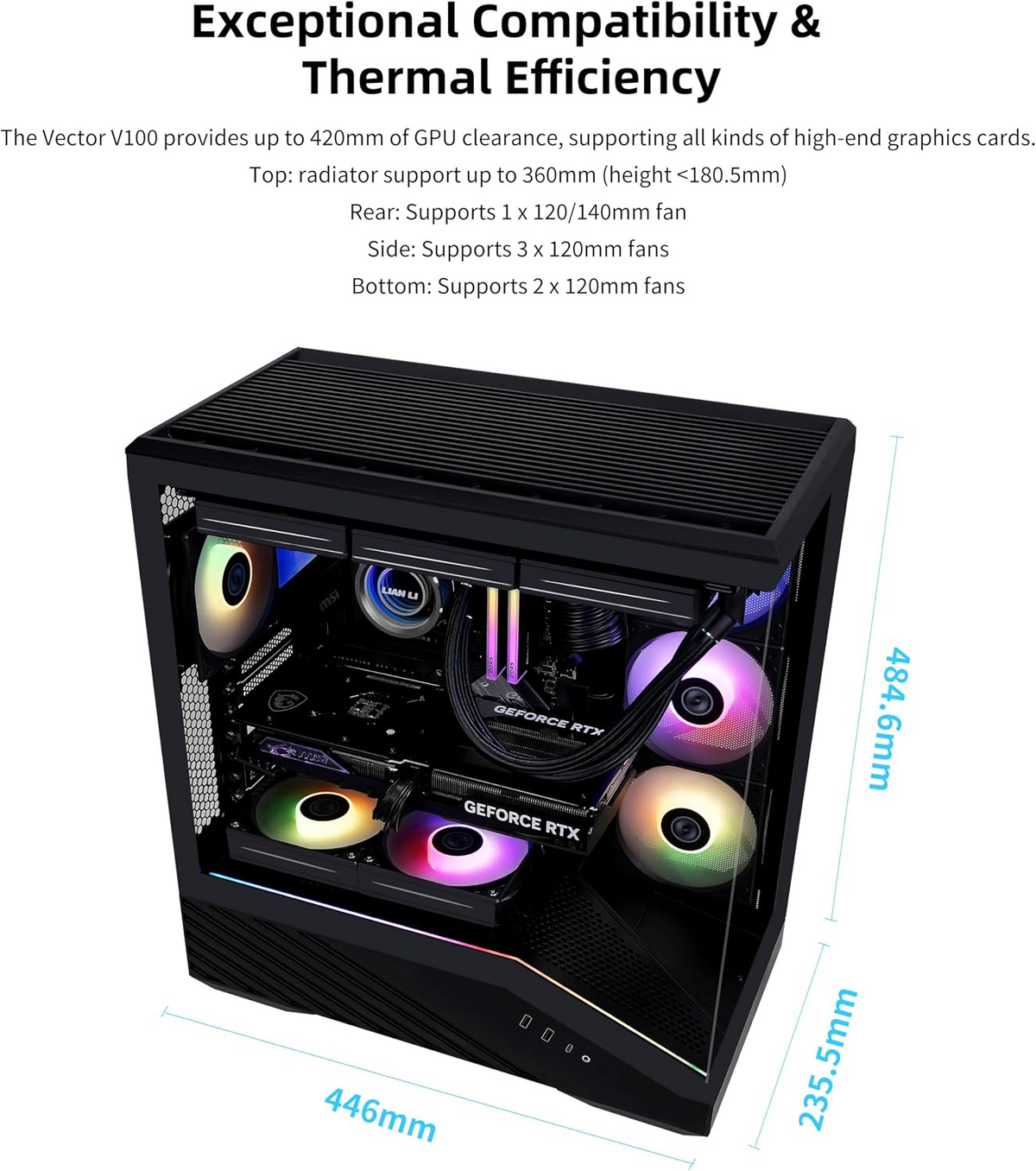 LIAN LI V100R GAMING CASE - (BLACK-WHITE)