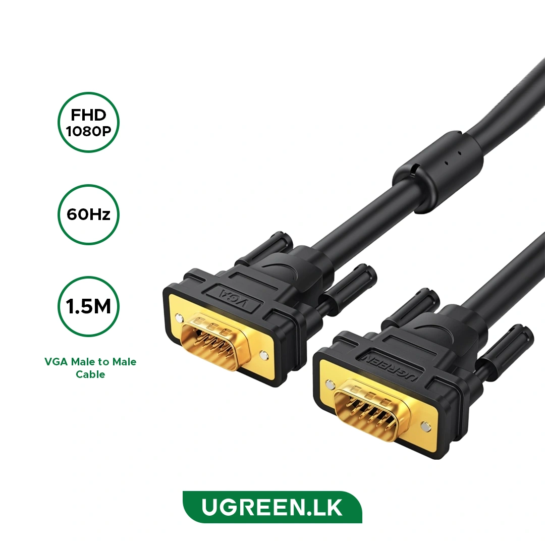 UGREEN VGA Male to Male Cable 1.5m (Black)