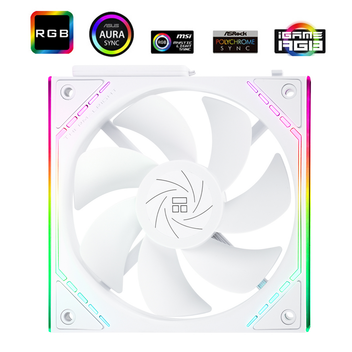 THERMALRIGHT TL-M12QR X3   120MM REVERSE AIR FLOW  ARGB FANS - WHITE