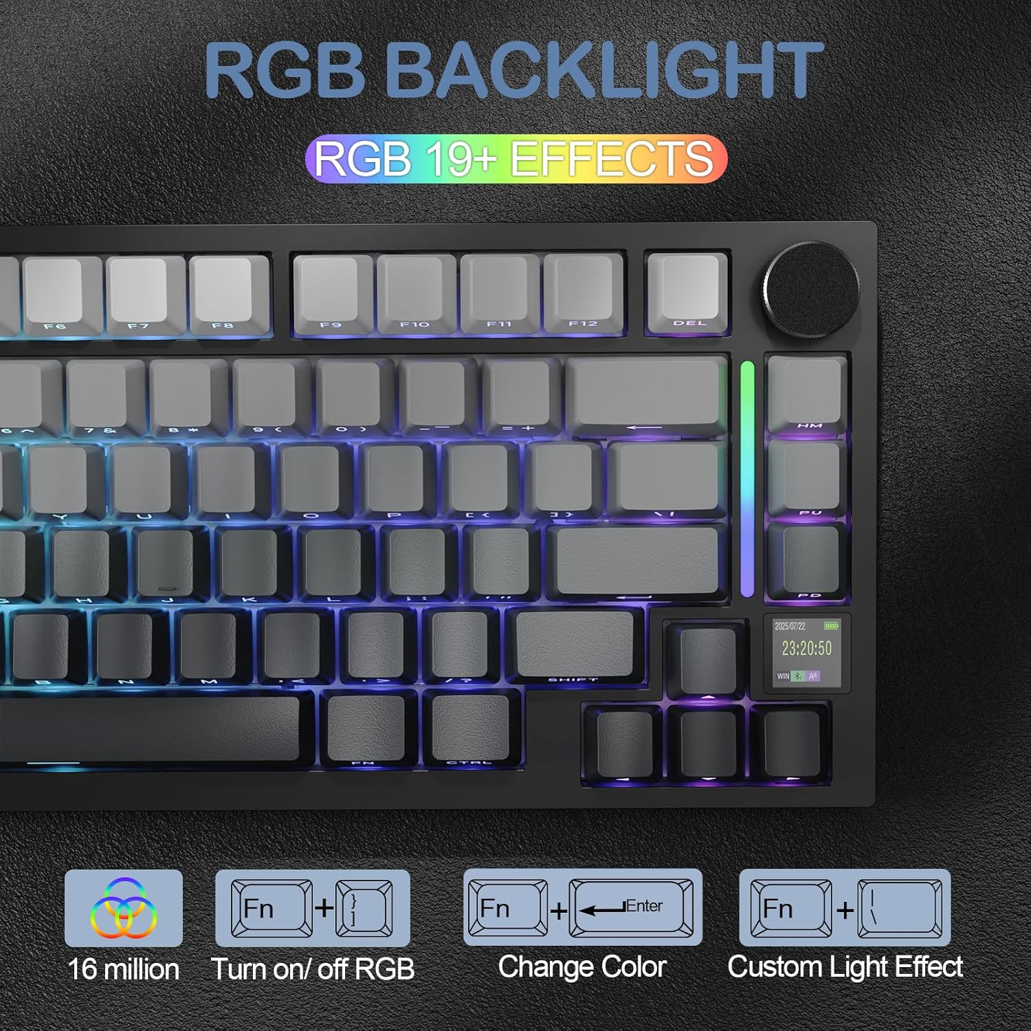 ATTACK SHARK X820Ultra Tri-mode Gasket Shark Switch Mechanical Keyboard - Moonlit Night