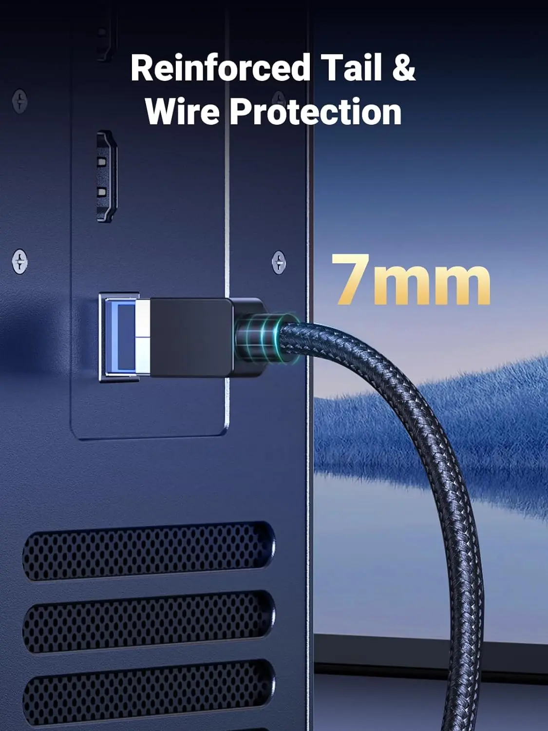 UGREEN NW153 Cat8 Pure Copper Ethernet Cable Braided (Black)