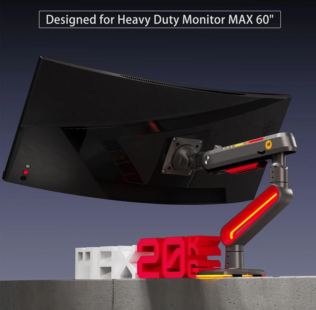 NB NORTH BAYOU L60 ERGONOMIC Monitor Arm for Screen up to 60 inches