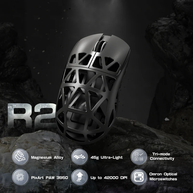 Attack Shark R2 Magnesium Pro Mouse -Silver Gray