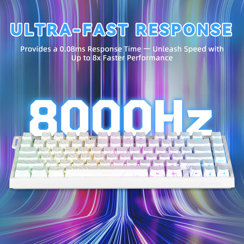 ATTACK SHARK R82 HE WIRD MAGNITC SWITCH KEYBORAD White Contours