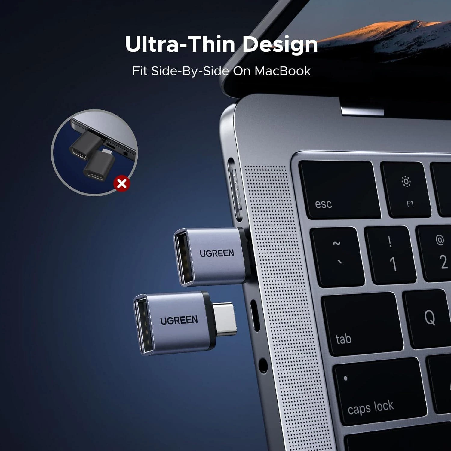UGREEN USB-C Female to USB-A Male Adapter Set 3-Pack
