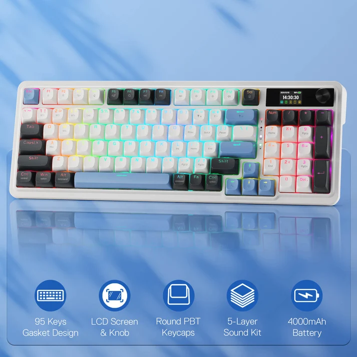 REDRAGON GALATIN PRO K719 3 MODES CONNECTION WITH LCD SCREEN MECHANICAL KEYBOARD