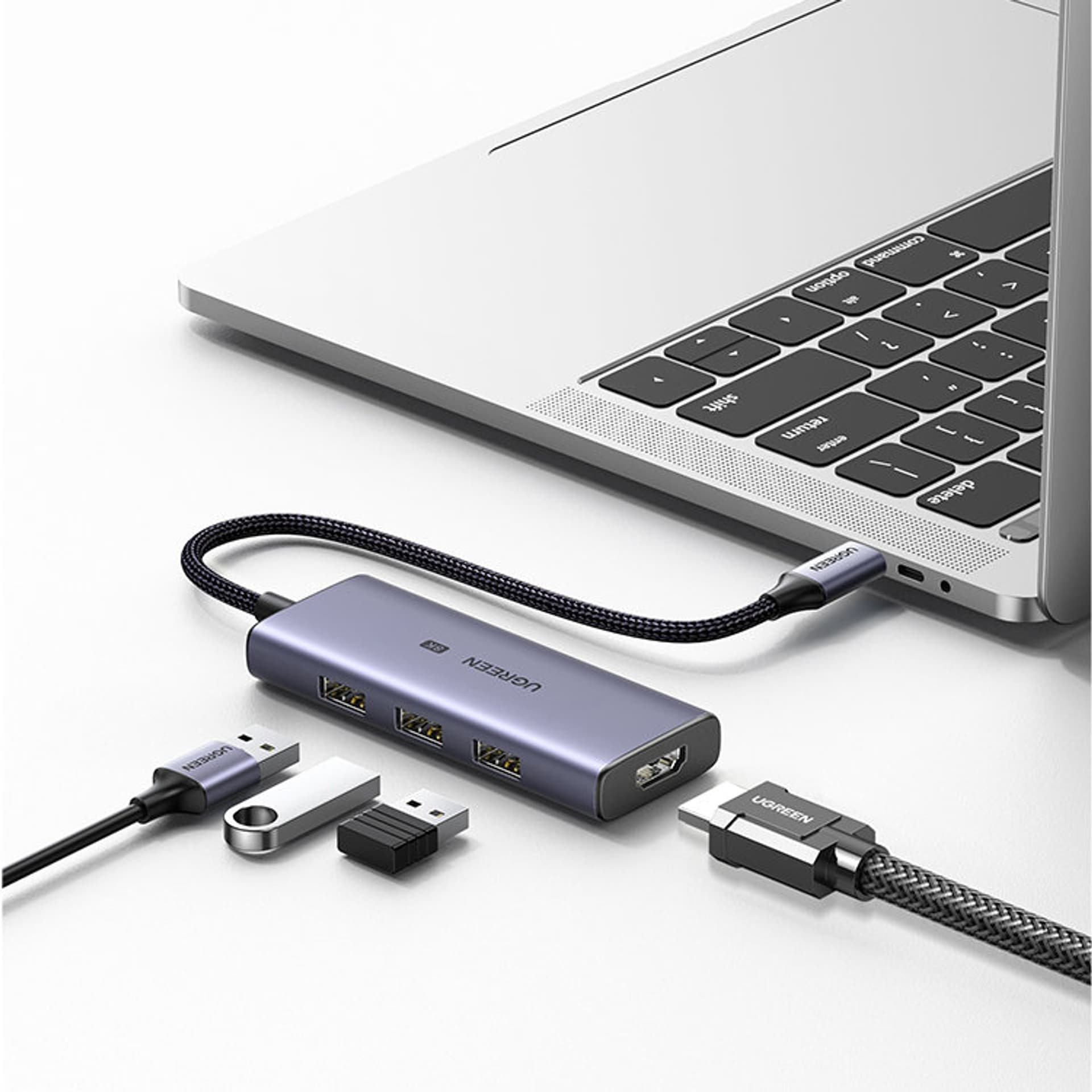UGREEN USB-C to 3×USB 3.0+HDMI Multifunction Adapter (8K@30Hz）