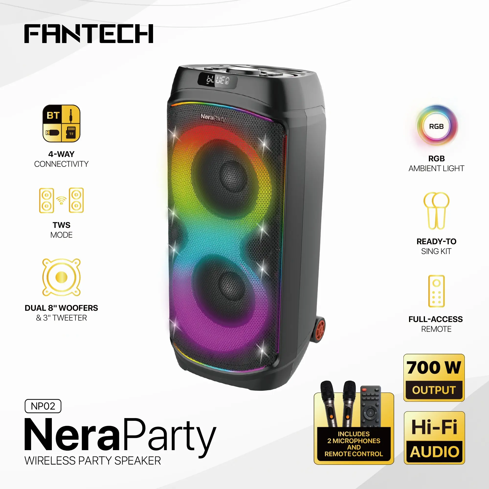 FANTECH NERAPARTY NP02 Wireless Party Speaker – Black