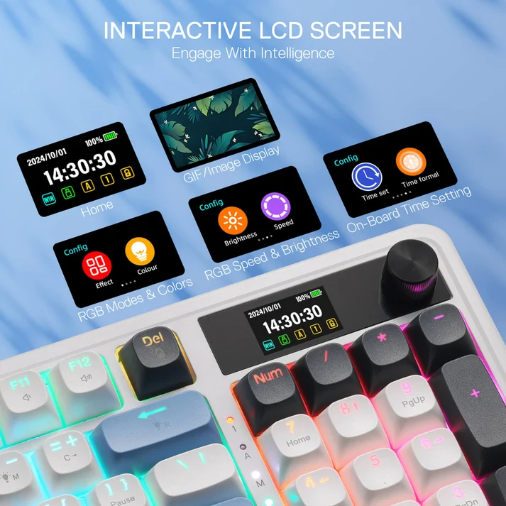 REDRAGON GALATIN PRO K719 3 MODES CONNECTION WITH LCD SCREEN MECHANICAL KEYBOARD