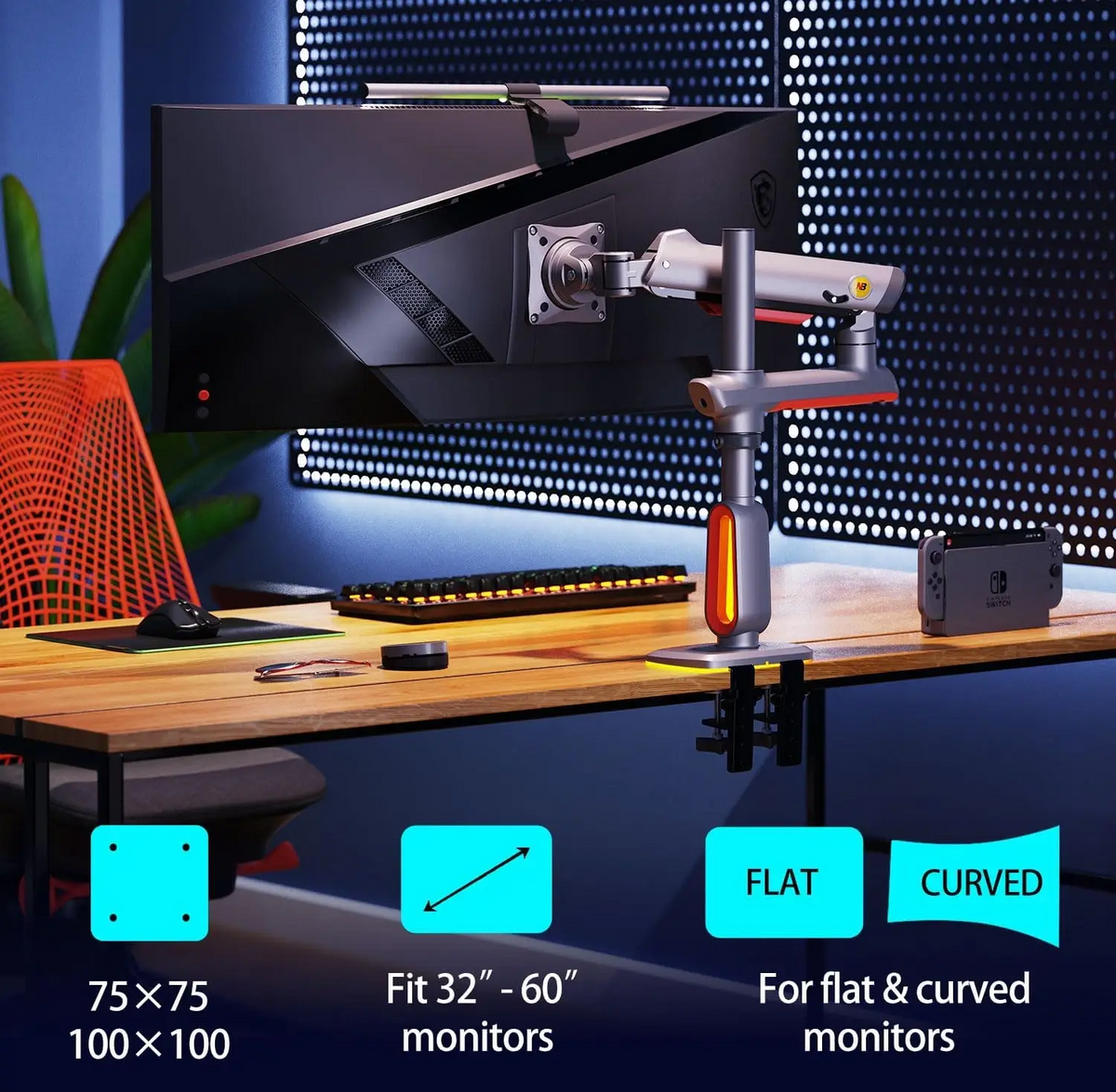 NB NORTH BAYOU L70 ERGONOMIC Monitor Arm for Screen up to 60 inches