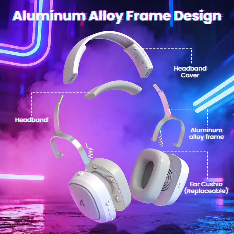 Attack Shark G800 Wireless RGB Gaming Headset - White