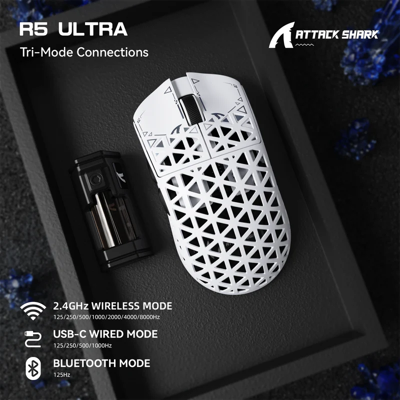 Attack Shark R5 Ultra Lightweight Mouse - White