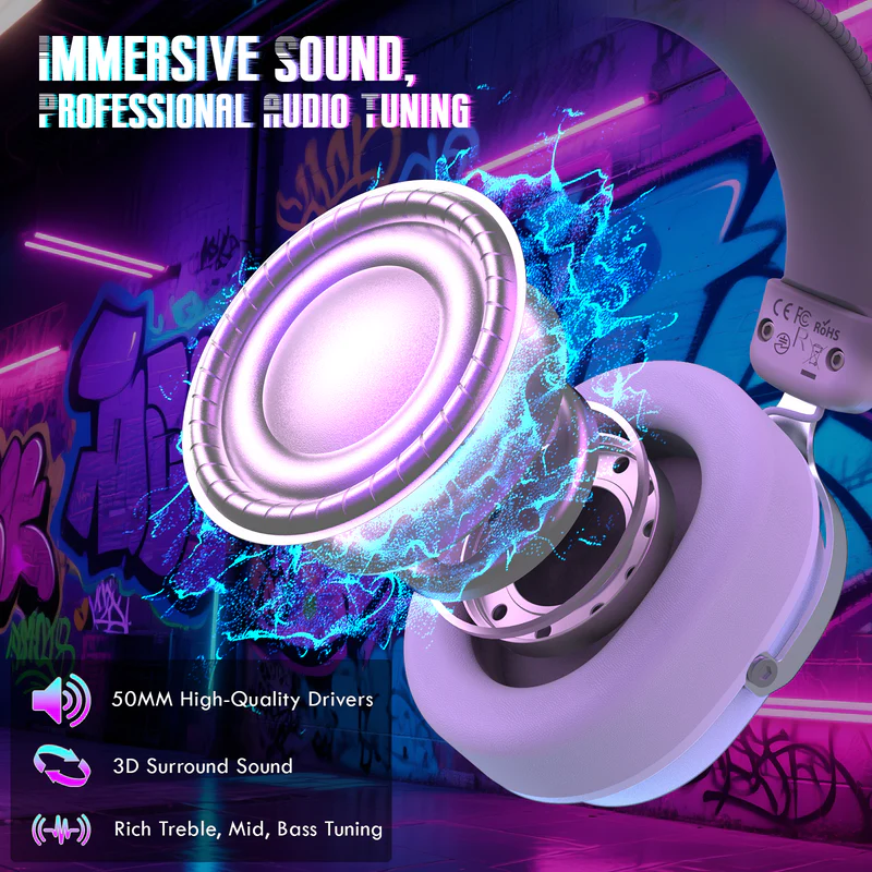 Attack Shark L30Pro Wireless Gaming Headset - Silver White