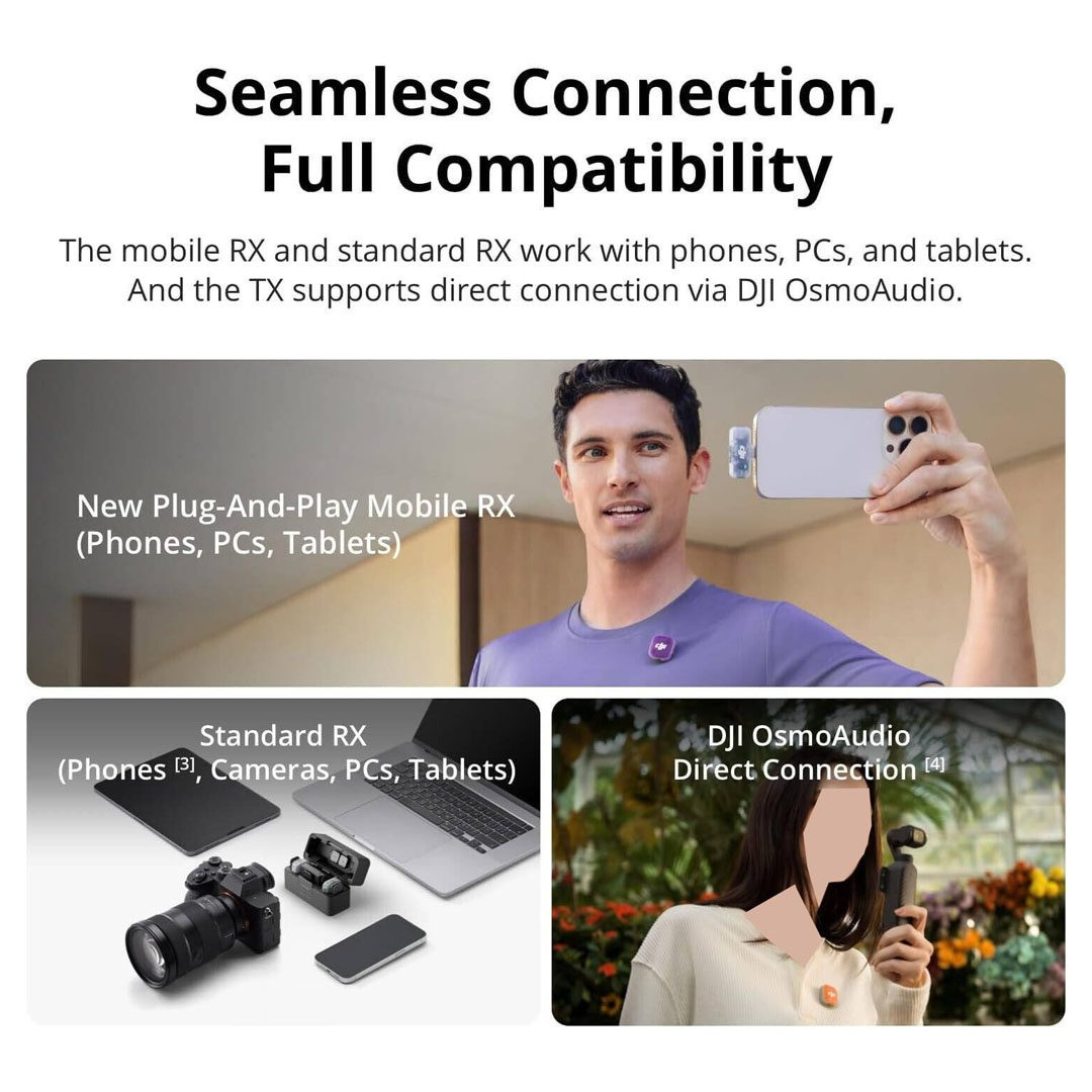 DJI MIC MINI 2 1 TX + 1 RX Wireless Microphone Bluetooth Noise Cancellation