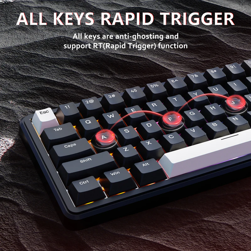 ATTACK SHARK X65 HE Magnetic Switch Rapid Trigger Keyboard - Black