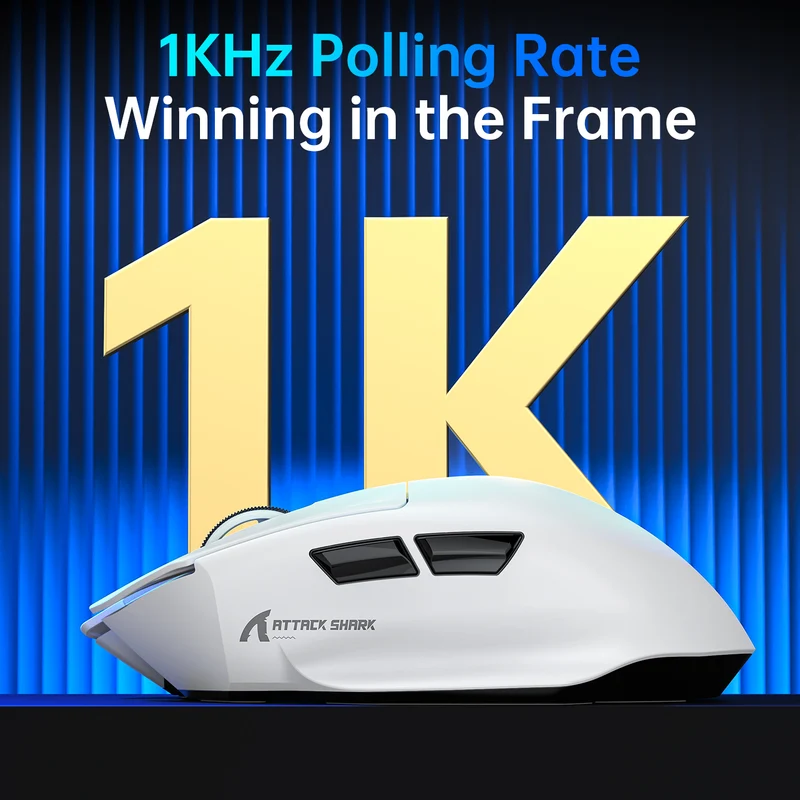 ATTACK SHARK V6 Ultra-Light Tri-Mode Gaming Mouse