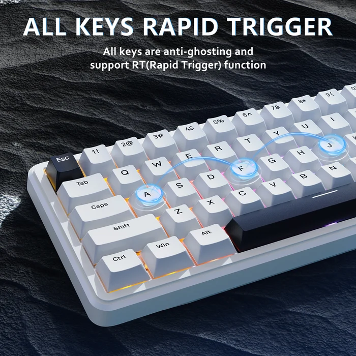 ATTACK SHARK X65 HE Magnetic Switch Rapid Trigger Keyboard - White