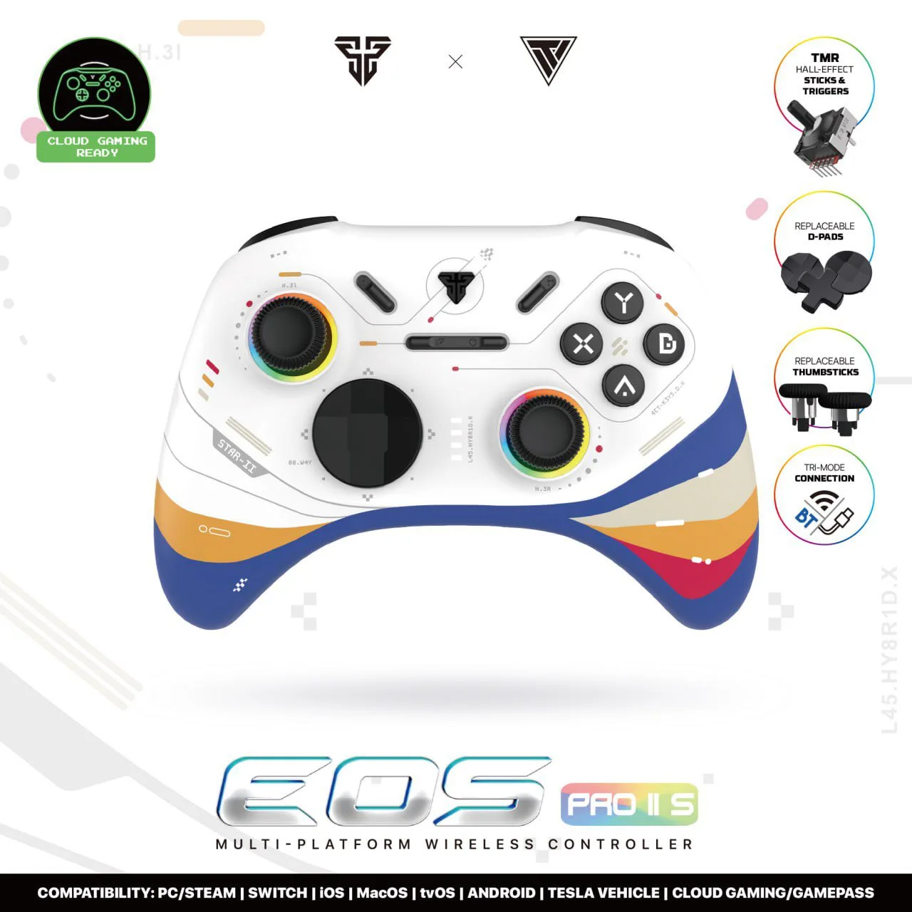 FANTECH WGP15V2S EOS PRO II S WIRELESS CONTROLLER Star Two White