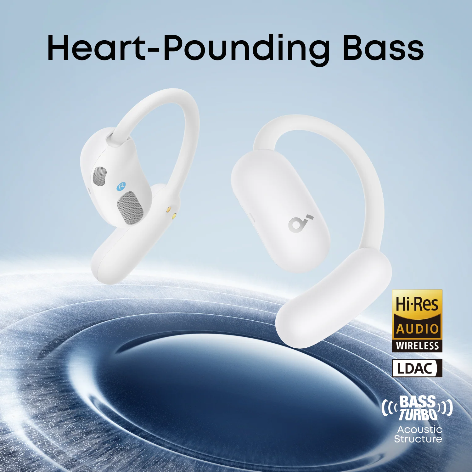 Anker Soundcore AeroFit 2 Headphones, Earbuds White