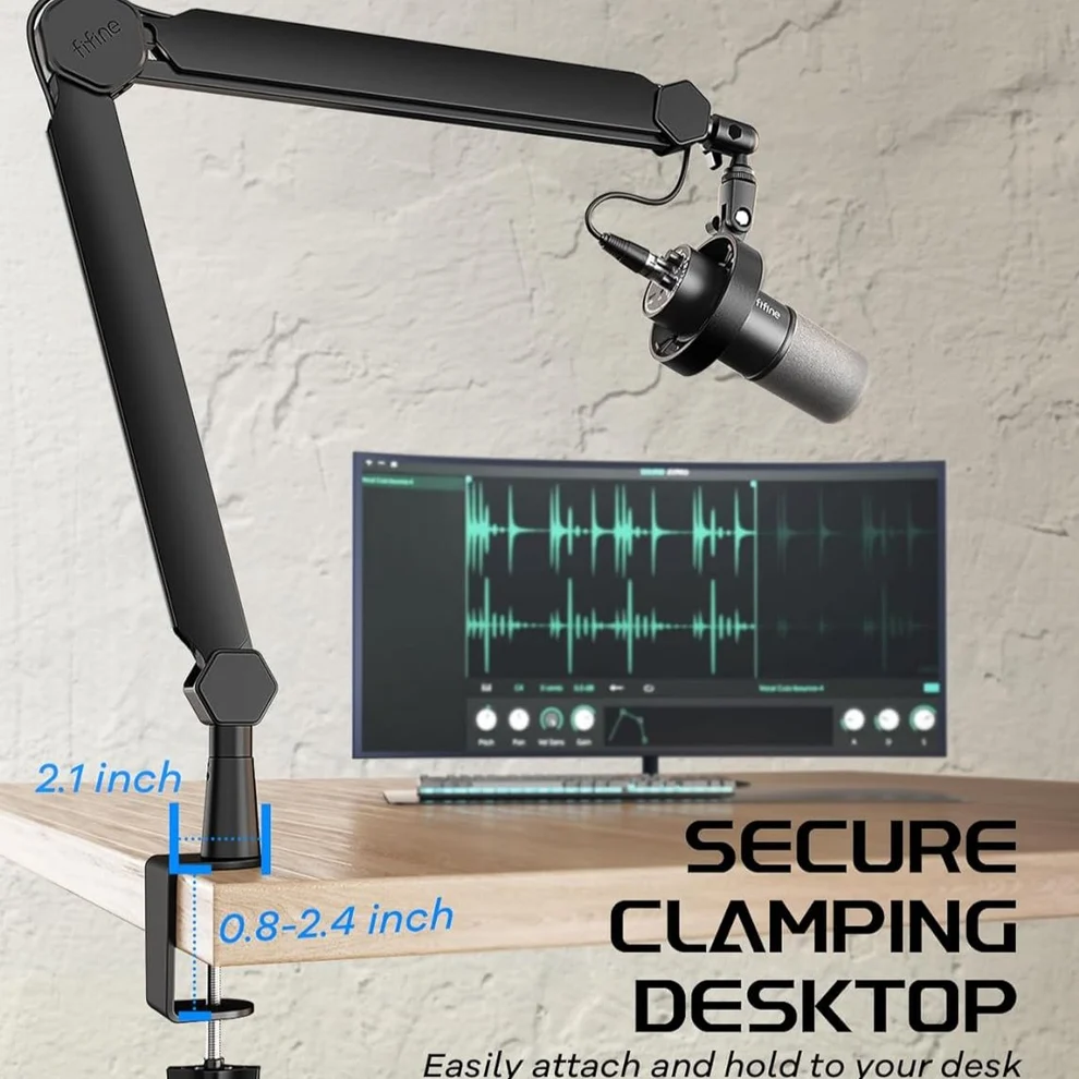 FIFINE BM66 Metal Microphone Boom Arm Stand