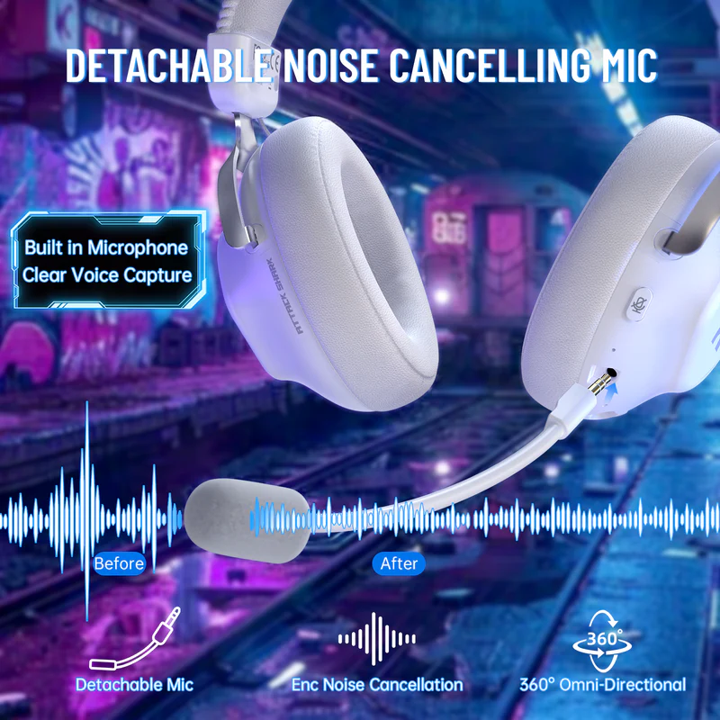 ATTACK SHARK L50 TRI-MODE HEADSET - WHITE
