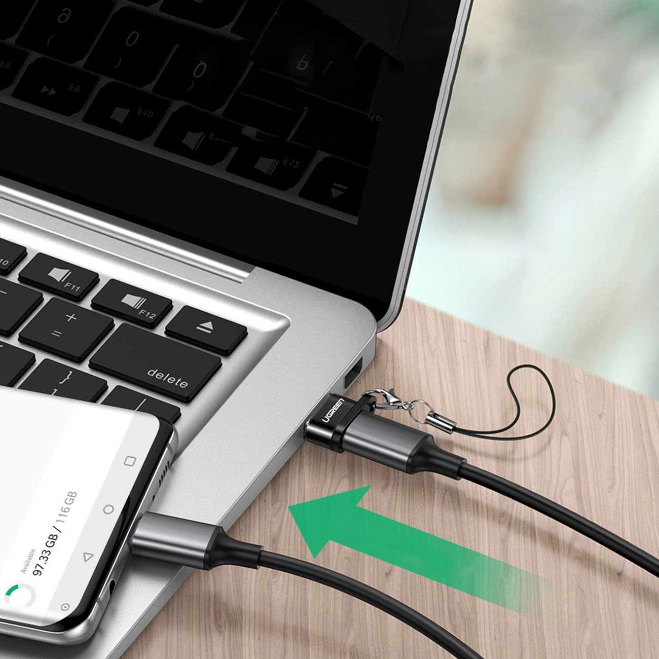 UGREEN US280 USB A Male to USB-C Female Adapter (Black)