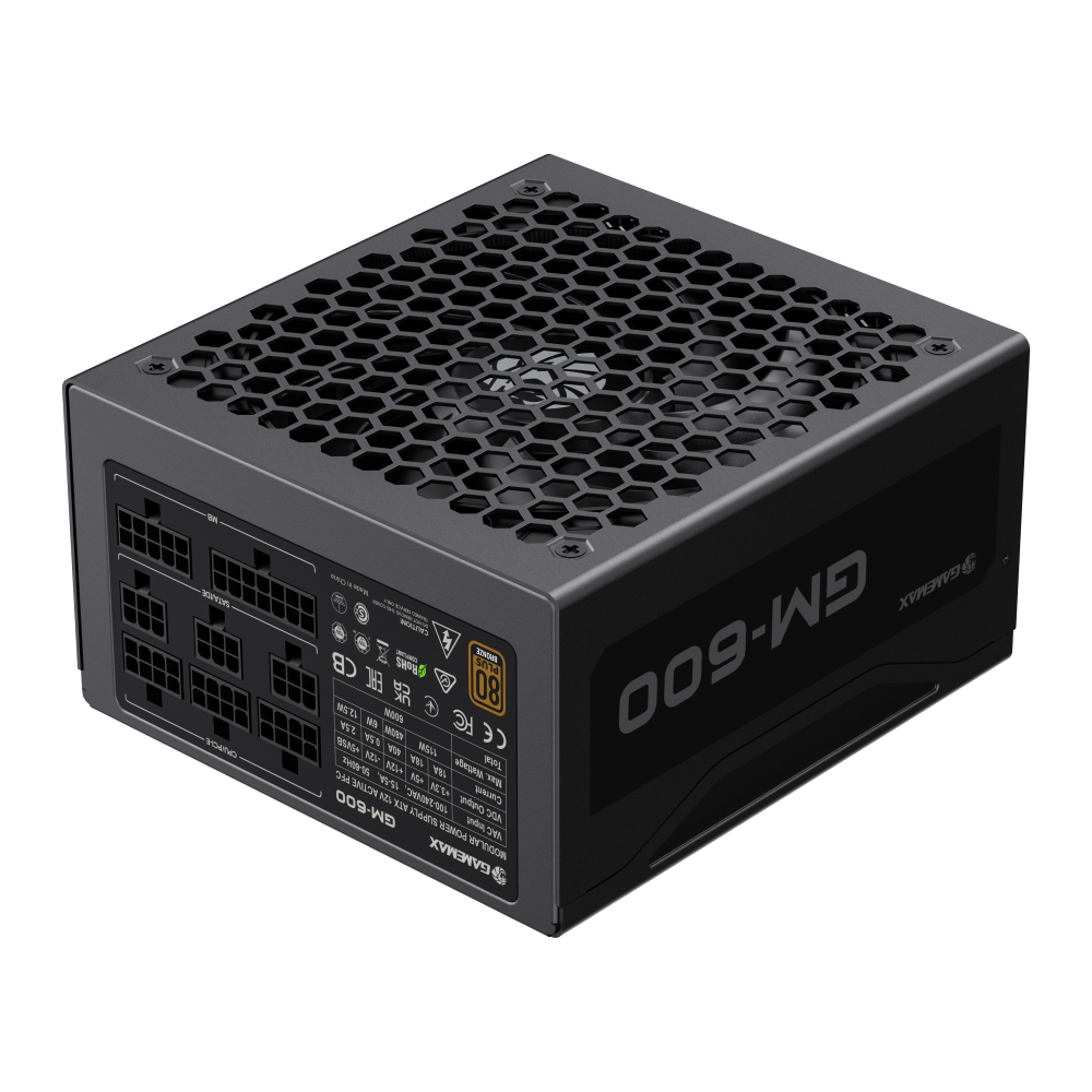 GAMEMAX GM-600 600W PSU 80 Plus Full Modular POWER SUPPLY - BLACK