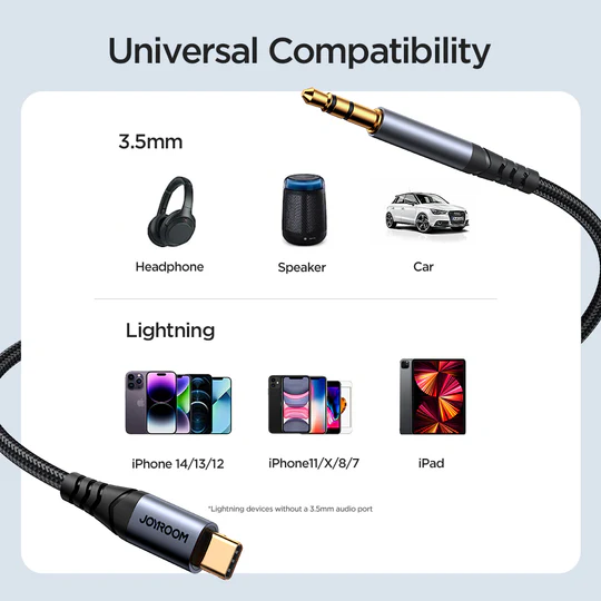 JOYROOM SY-A07 Audio-Transfer Series AUX Audio Cable (Type-C to 3.5mm) 1.2m Black