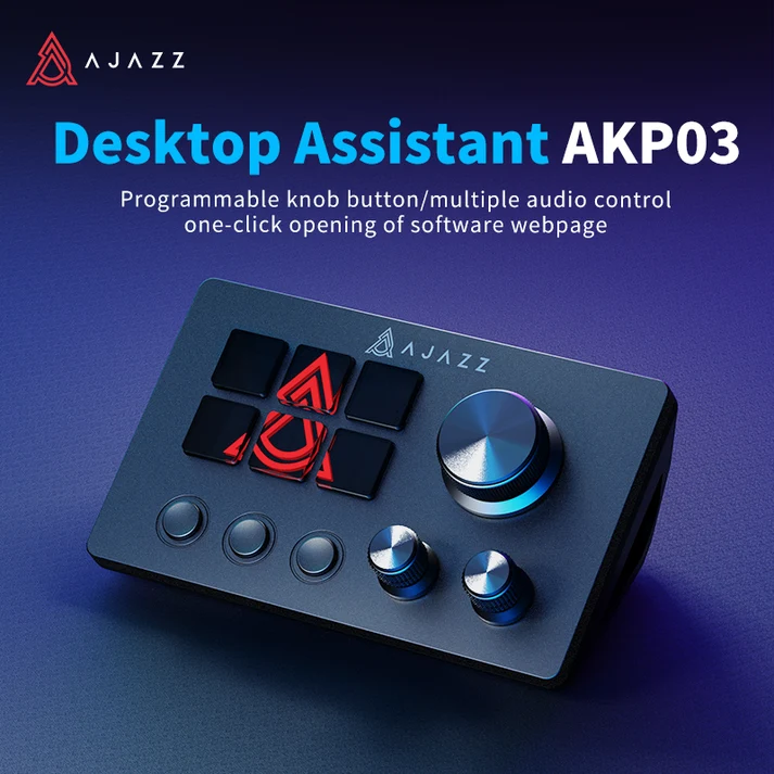 AJAZZ AKP03E Desk Controller Programmable knob button/multiple audio contro/one-click opening of software webpage