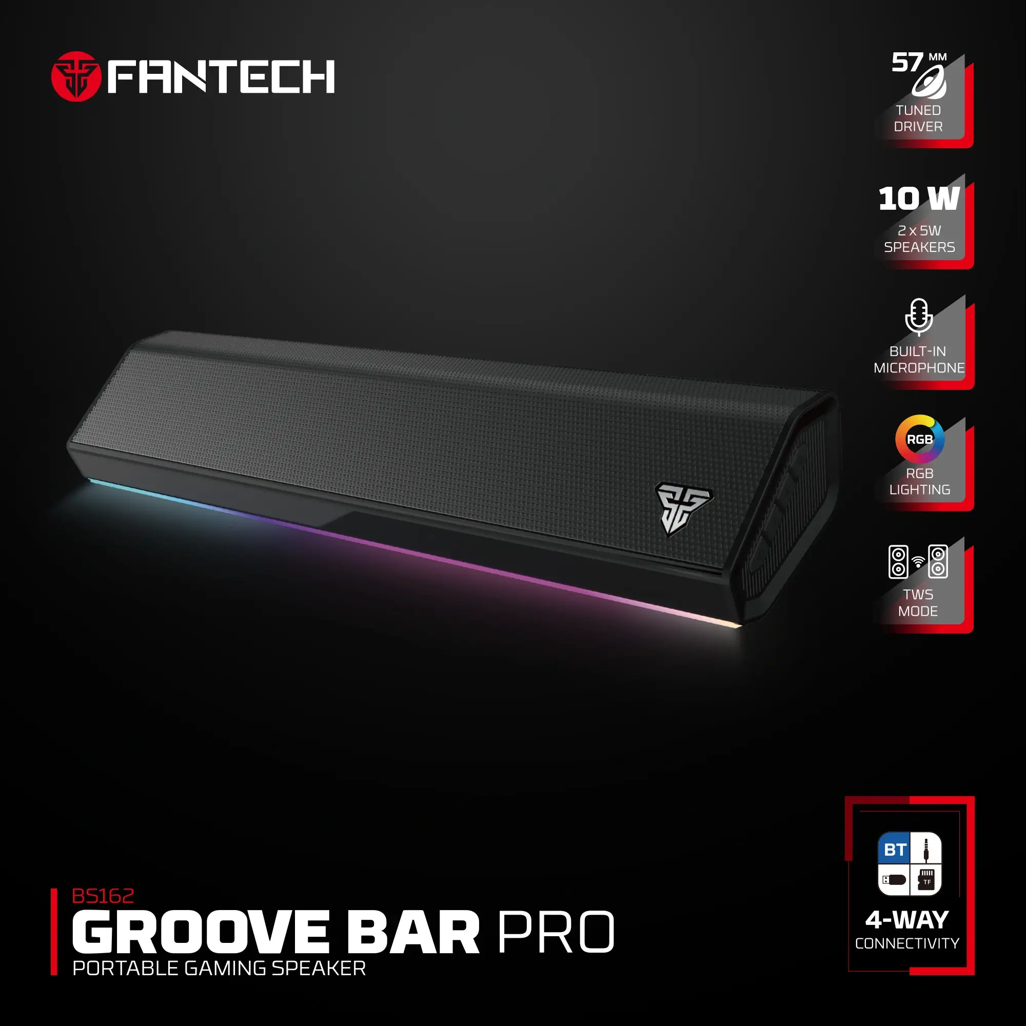 FANTECH BS162 GROOVE BAR PRO Gaming Speaker – Black
