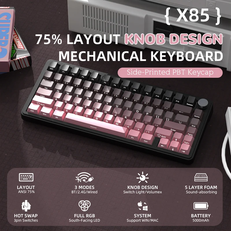 ATTACK SHARK X85 WIRELESS BLACK BERRY JADE SWITCH