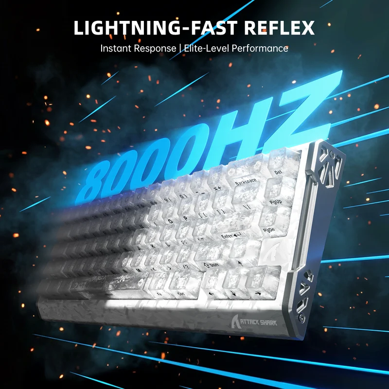 Attack Shark R68HE Carbon Fiber Wired Magnitec Switch  Keyboard -  Ice Ninja