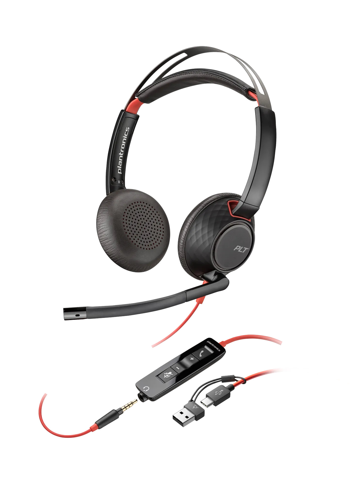 Poly Blackwire 5220 Stereo USB-C Headset +3.5mm Plug +USB-C/A Adapter