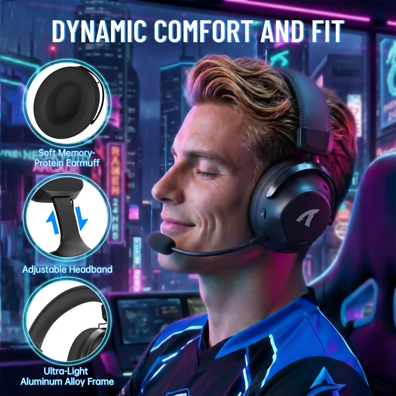 ATTACK SHARK L50 TRI-MODE HEADSET - BLACK