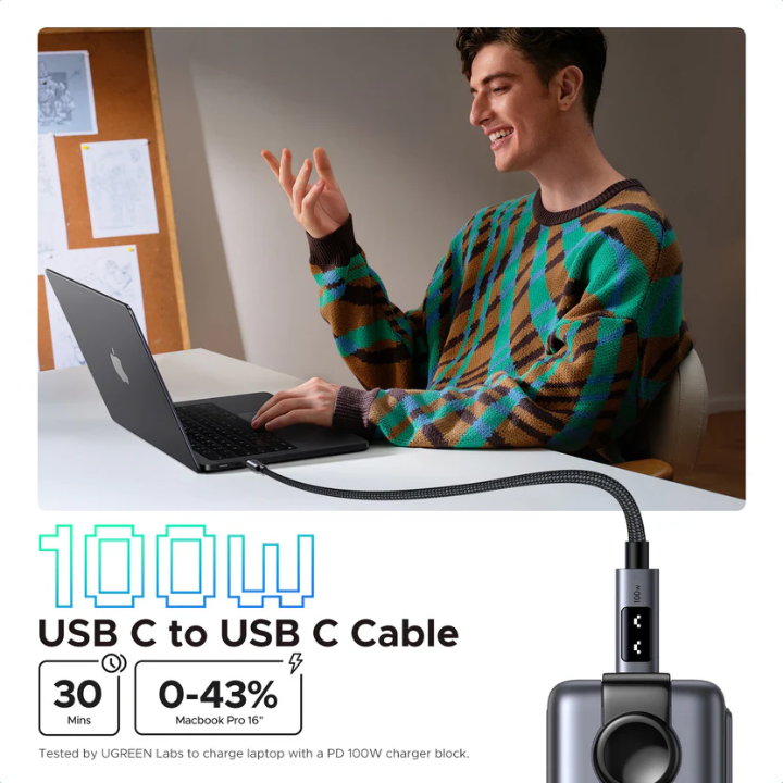 UGREEN L509 Uno USB-C to USB-C PD Fast Charging Cable 5A Max