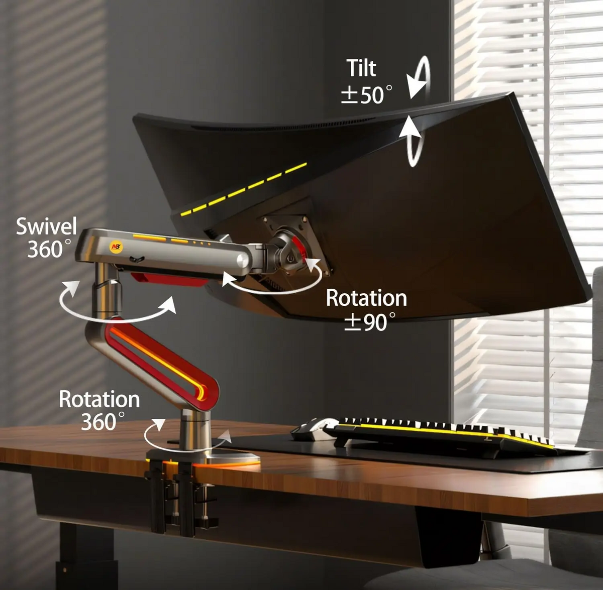 NB NORTH BAYOU L60 ERGONOMIC Monitor Arm for Screen up to 60 inches