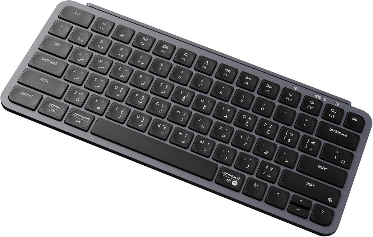 KEYCHRON B1 PRO AN ULTRA-SLIM 2.4 WIRLESS KEYBOARD ARABIC - BLACK/GRAY