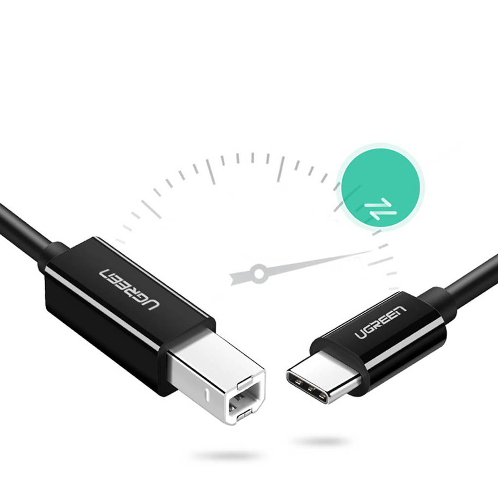 UGREEN USB-C to USB-B 2.0 Printer Cable 2m (Black）